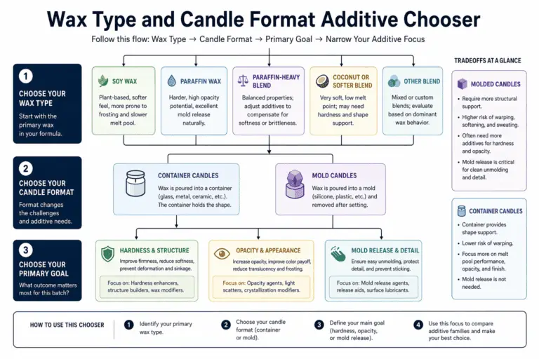 wax type and candle format additive chooser