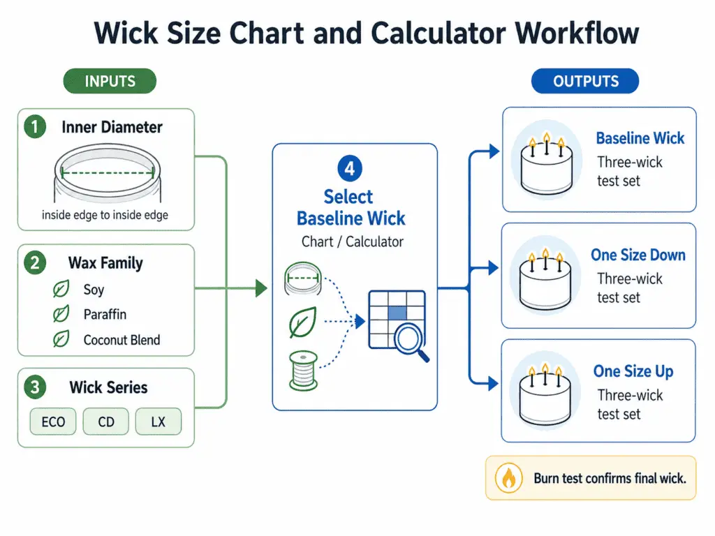 wick chart and wax calculator
