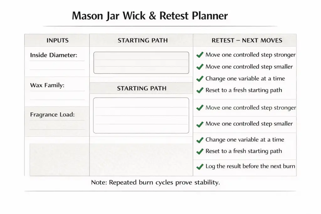 mason jar wick and retest planner