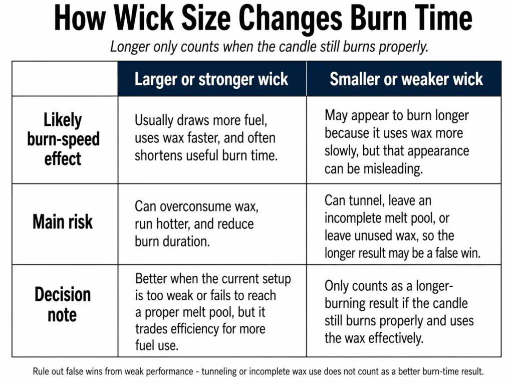 large wick and small wick burn-speed effects