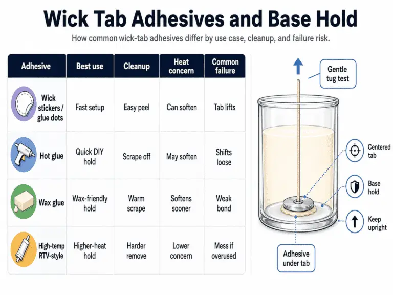 wick tab adhesives and base hold