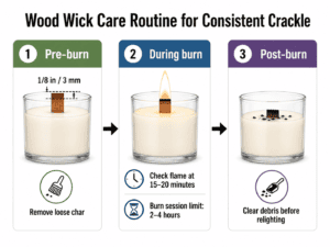 wood wick care and crackle routine