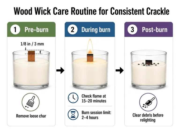 wood wick care and crackle routine
