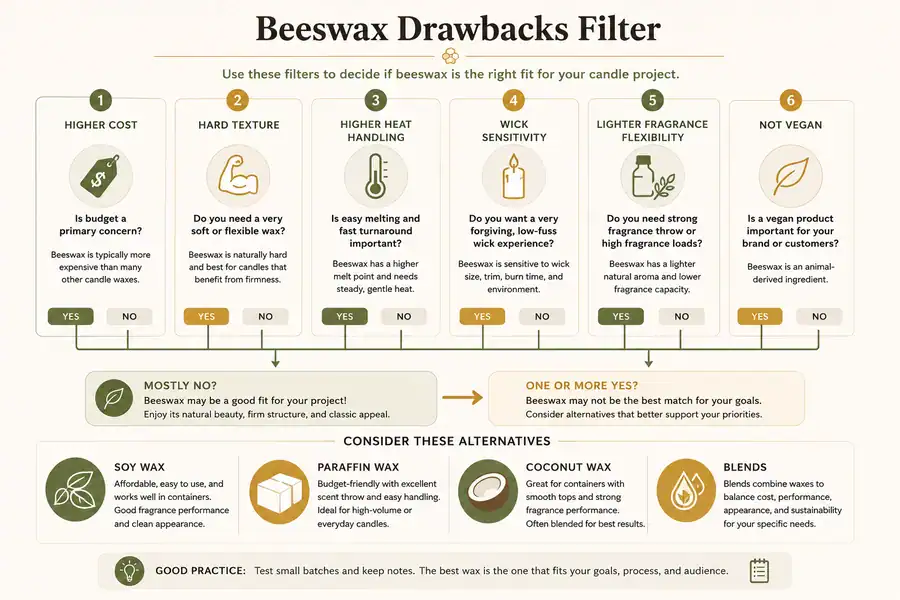 beeswax burn symptoms and wick fit