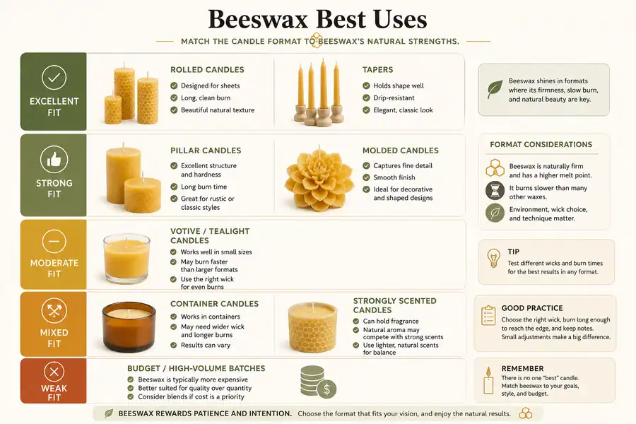 beeswax firmness and heat handling