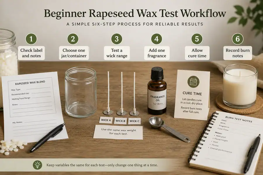 Beginner rapeseed wax test workflow