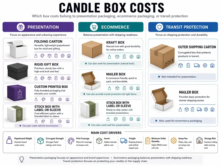 candle box types and cost drivers