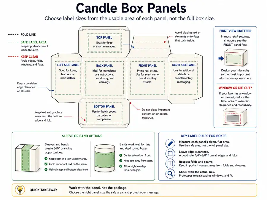 candle box panel placement and folds