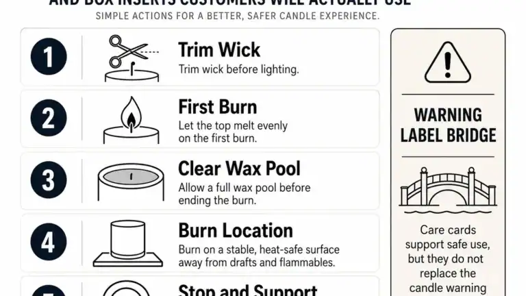 candle care steps and warning label bridge