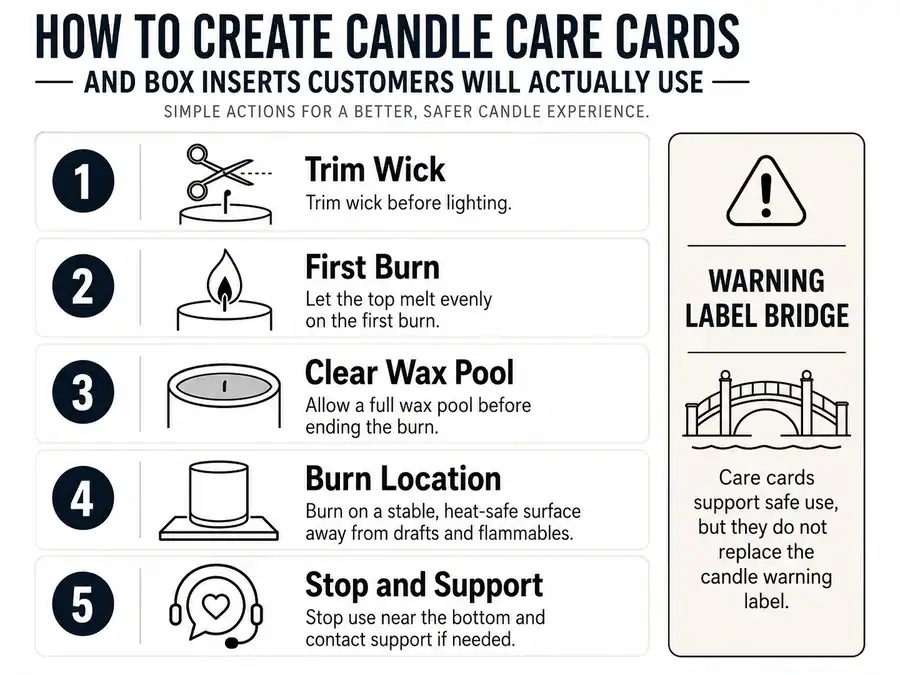 candle care steps and warning label bridge