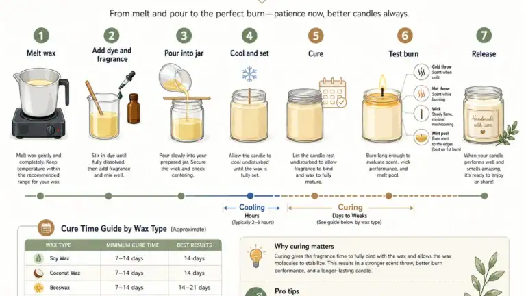 Candle cure timeline from pouring to test burn