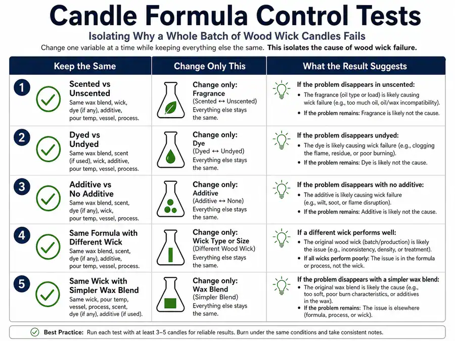 candle formula controls and batch failure