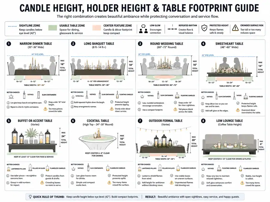 candle height and guest sightlines
