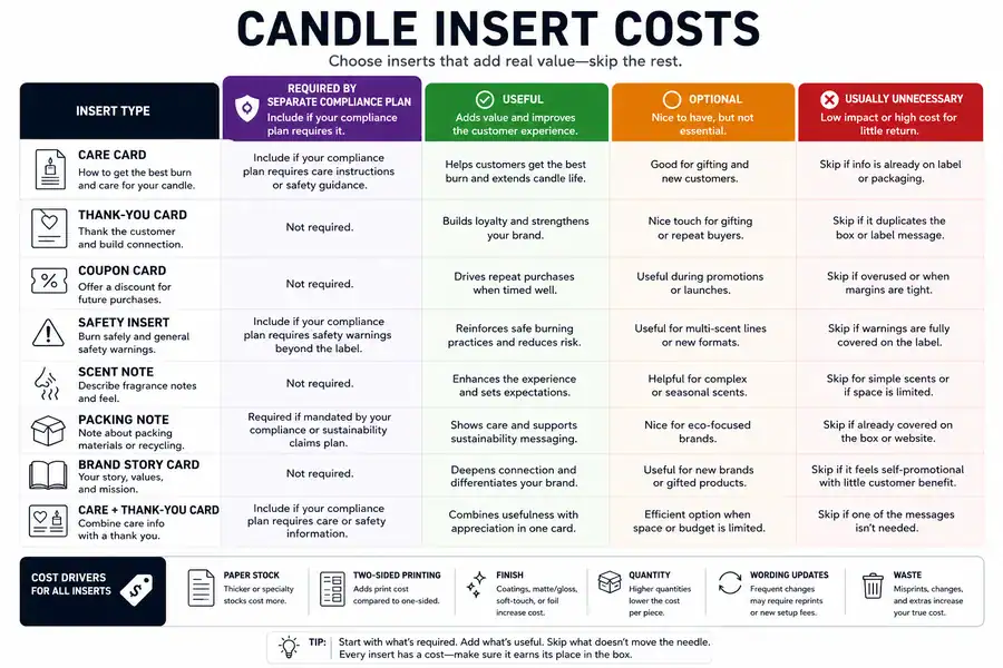 candle inserts and usefulness levels