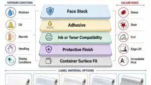candle label stock and adhesive layers