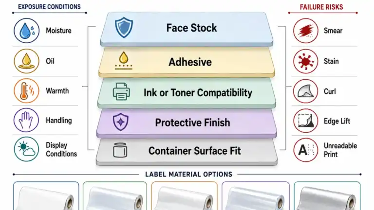 candle label stock and adhesive layers