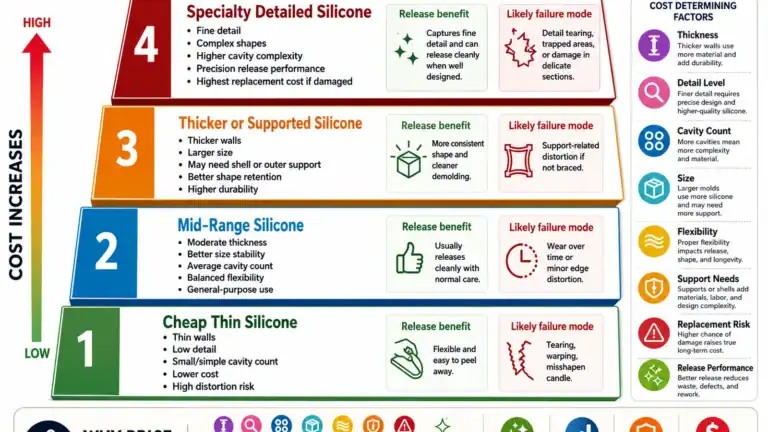 Candle mold price bands and ROI factors