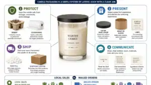 candle packaging layers and beginner use cases