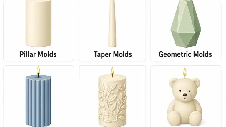 candle mold shape families and finished candle forms