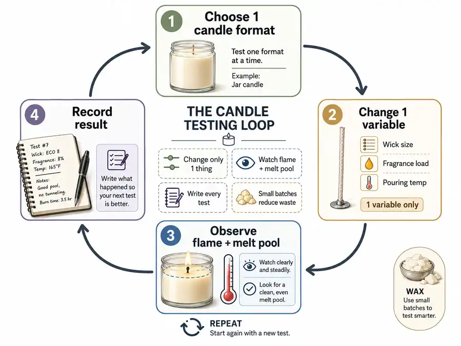 candle testing loop for beginners