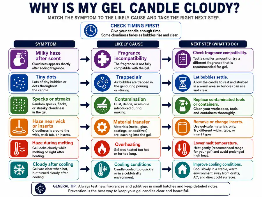 gel candle cloudiness symptoms and causes