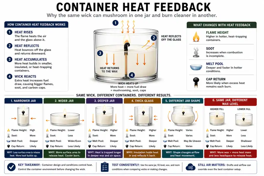 container diameter and heat feedback