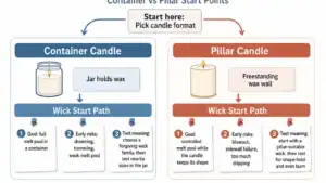 container and pillar wick paths