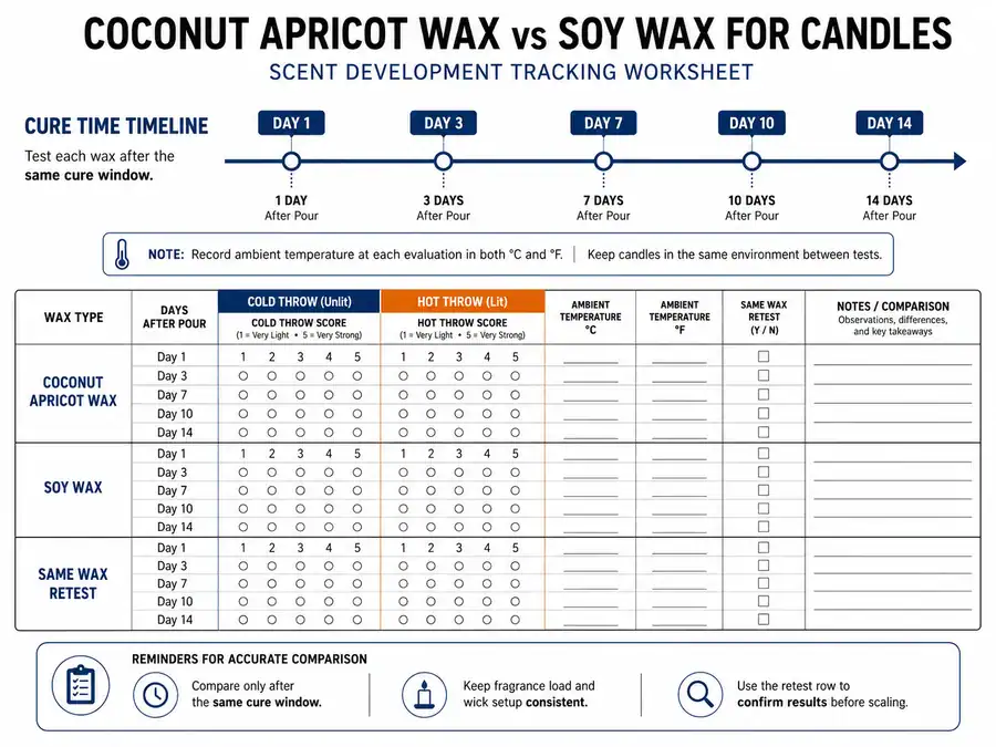 cure time and scent development tracker