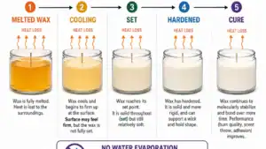 wax setting and curing stages