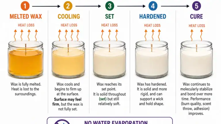 wax setting and curing stages
