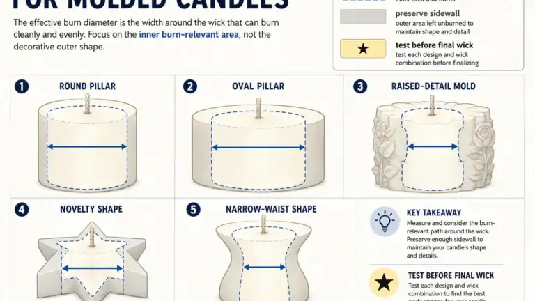 effective burn diameter and molded candle shapes
