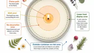 embedded candle safety zones and melt pool keep-out area