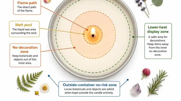 embedded candle safety zones and melt pool keep-out area