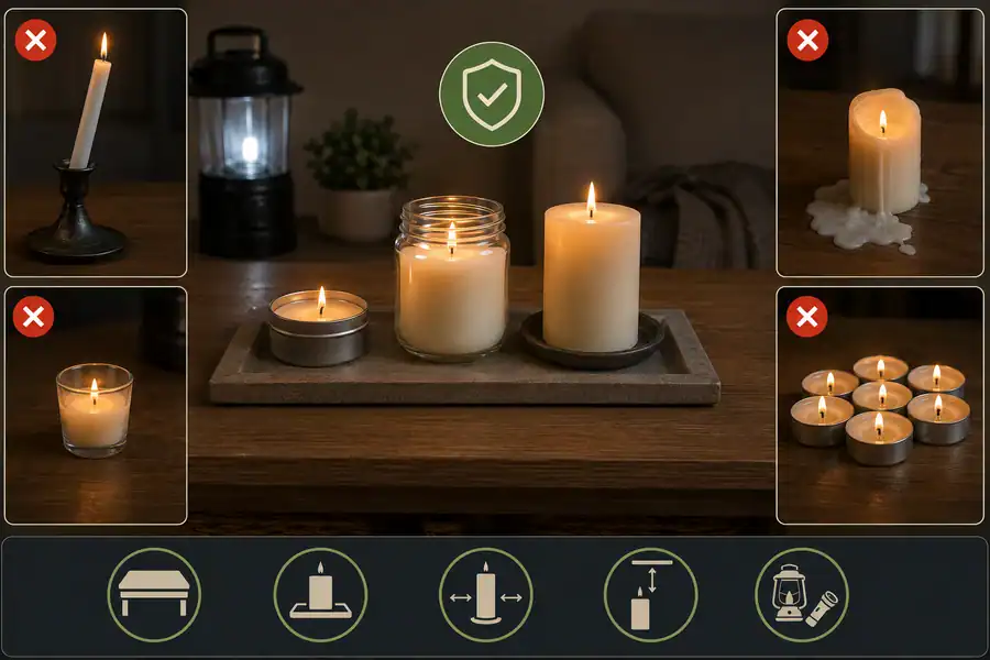 Stable emergency candle placement and common failure risks