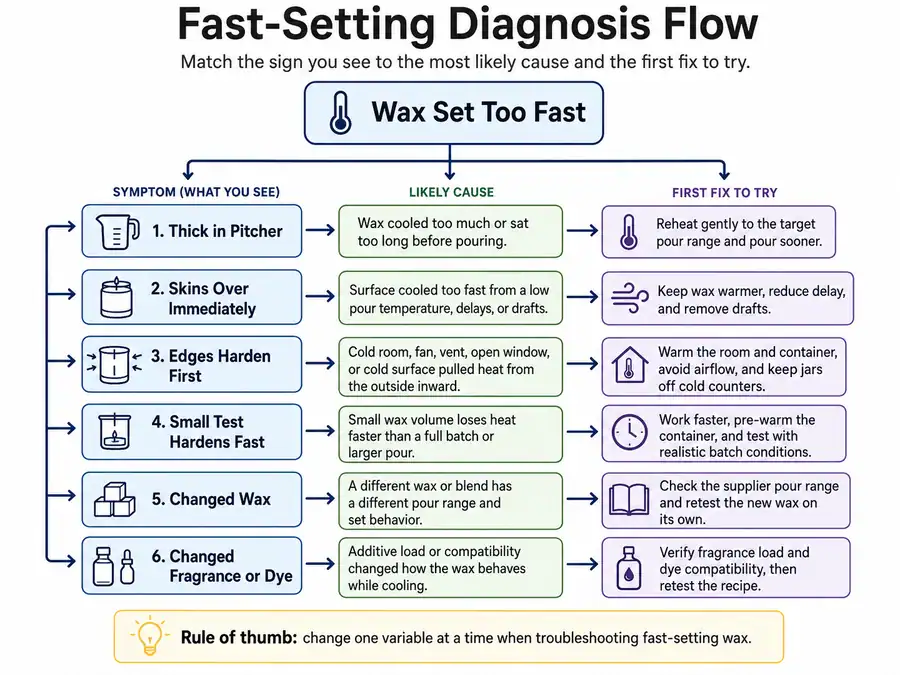 fast-setting signs and likely causes