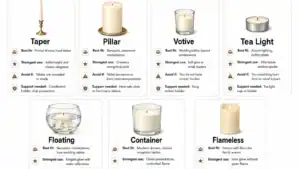 formal event candle types and best uses