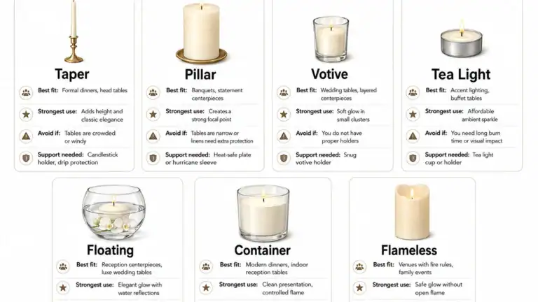 formal event candle types and best uses