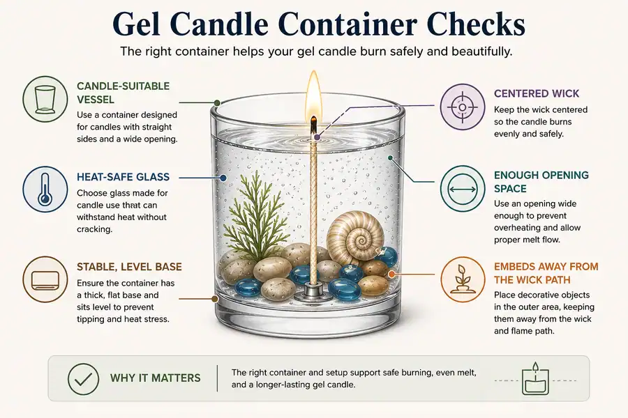 gel candle embeds and wick path