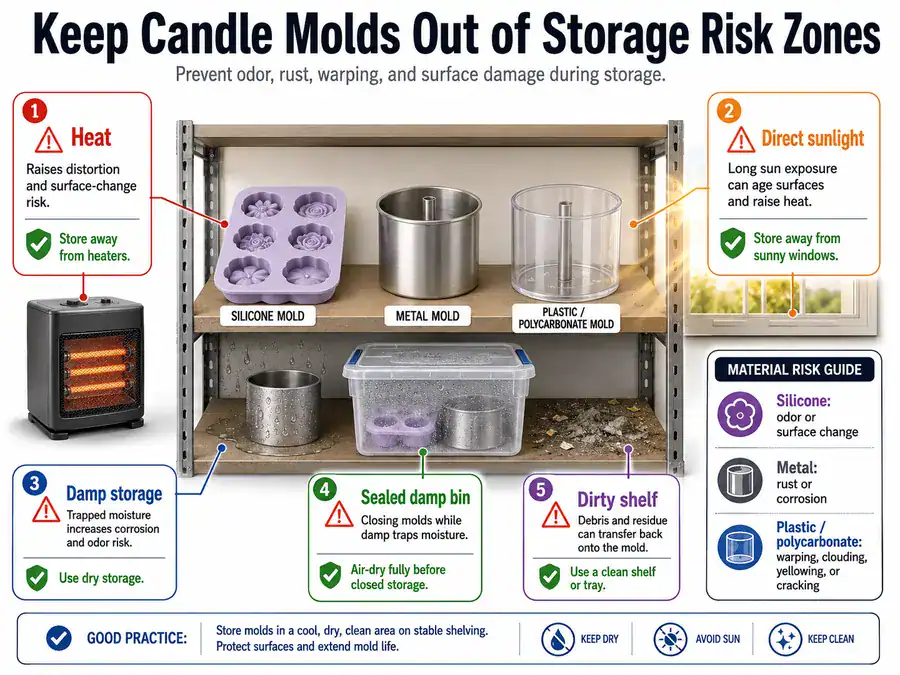 heat sunlight and damp storage risks