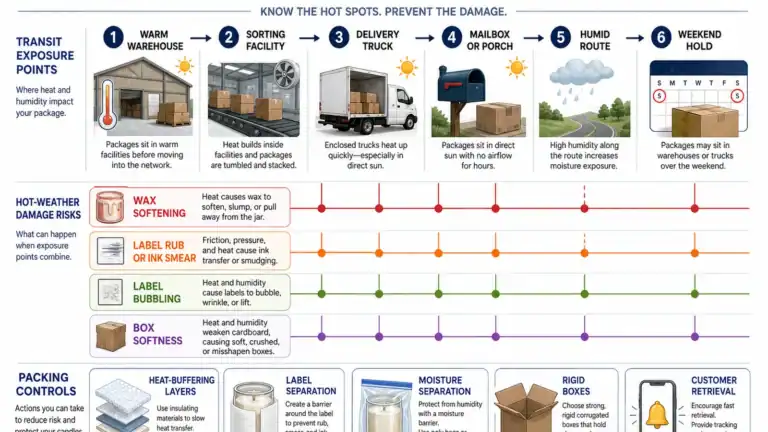 heat shipping risks and candle damage