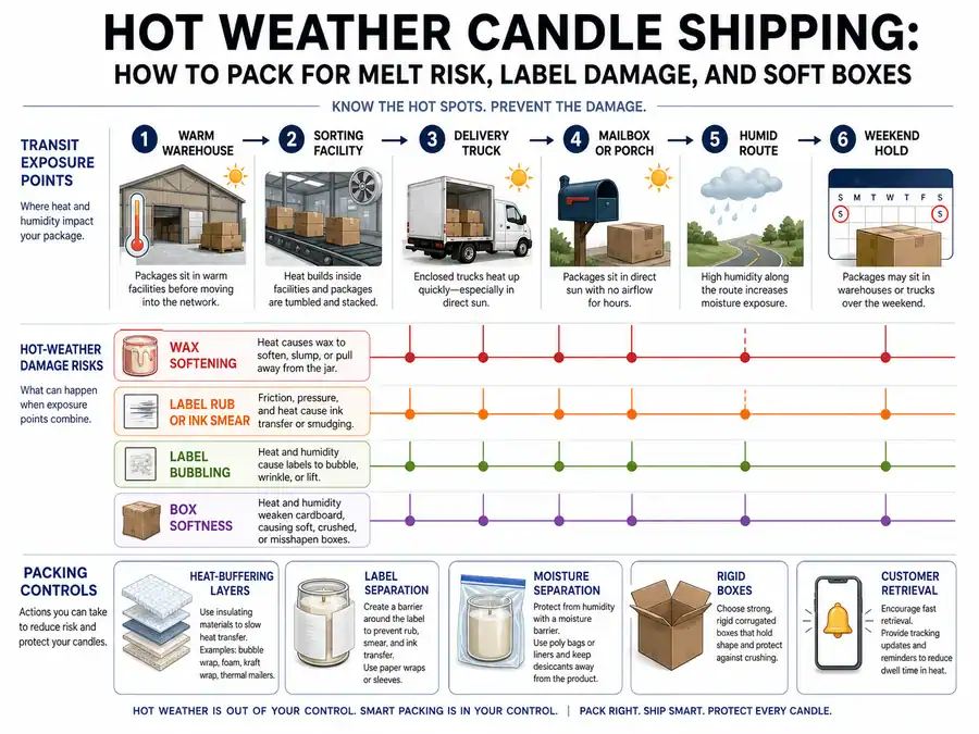 heat shipping risks and candle damage
