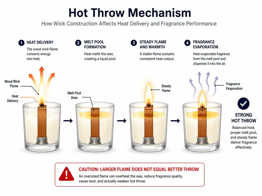 Heat delivery and hot throw mechanism