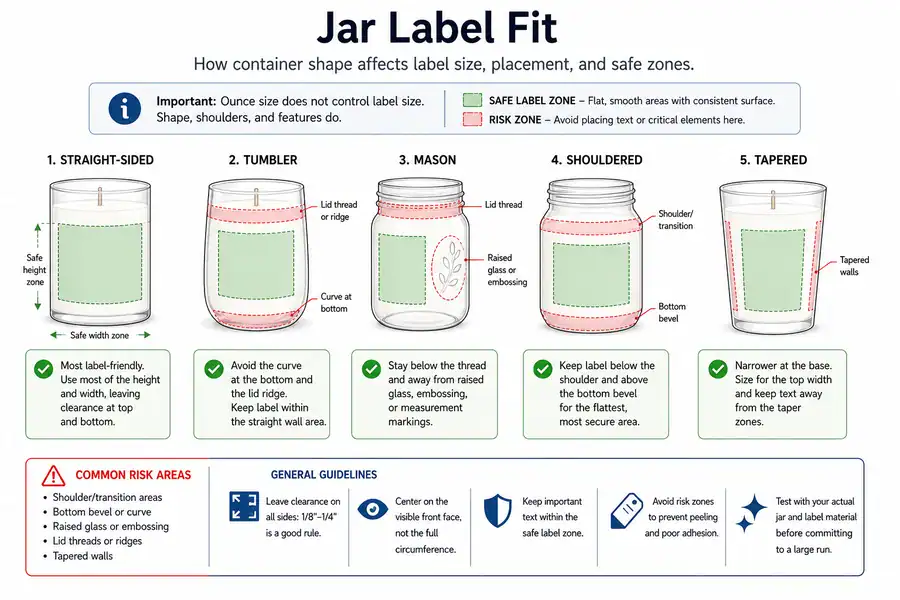 jar label fit and container shapes