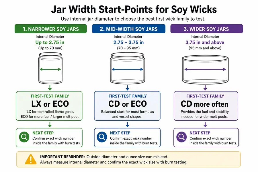 jar width bands and soy wick starts