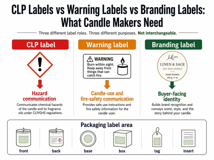 CLP warning and branding label roles