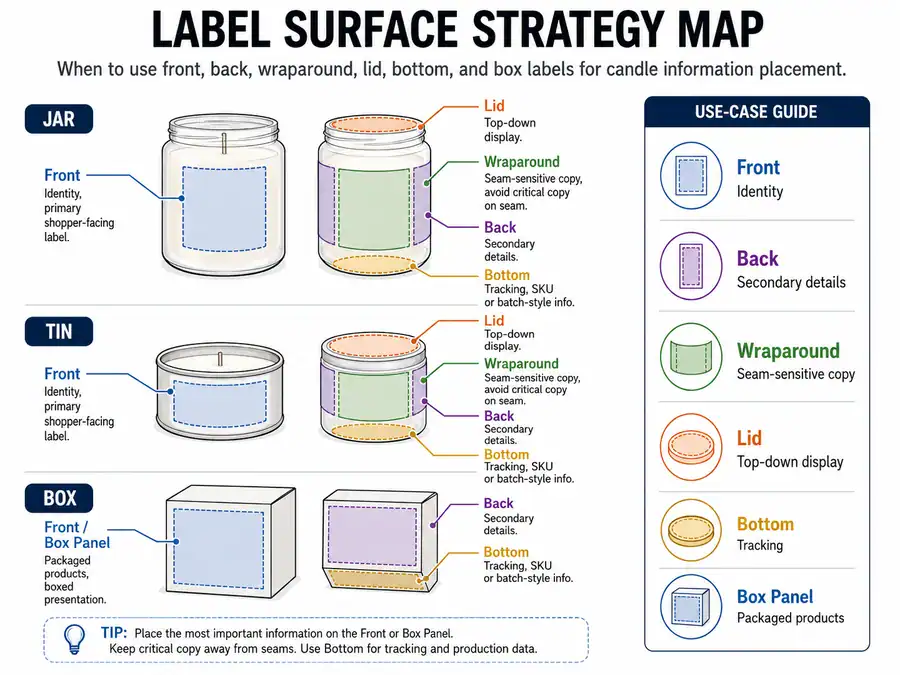 front back wraparound and lid label placement