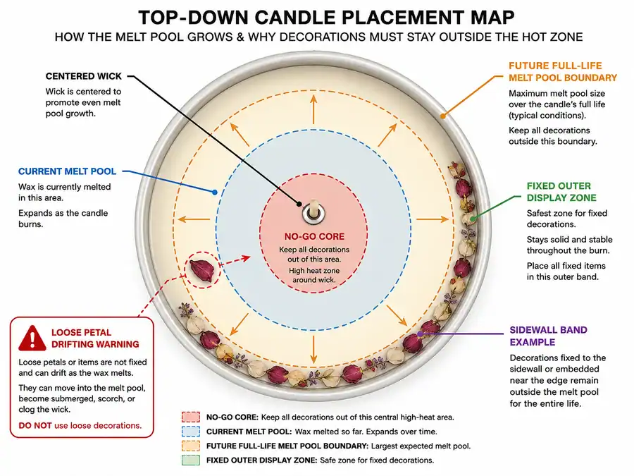 melt pool placement map and fixed outer display zone