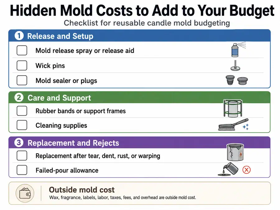 Mold cost per candle formula and inputs