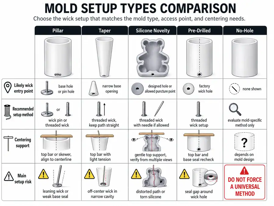 pillar taper and novelty mold setup