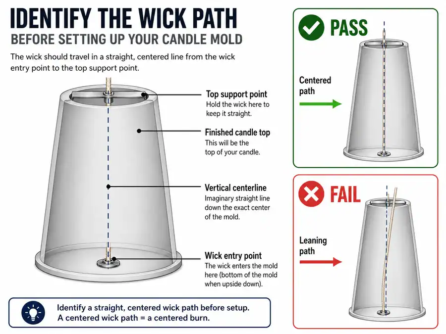 mold wick path and centerline